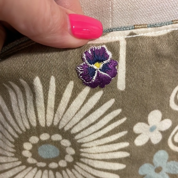 Boho fabric canvas 2 way reversible bag big size lots of room floral w/ pockets - Picture 5 of 13